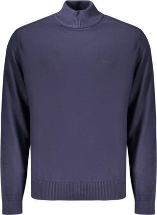 HUGO BOSS Avac High Neck Sweater - Knitwear - Hombre - Azul - 2XL