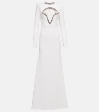 Miss Sohee Crystal-embellished silk cutout gown