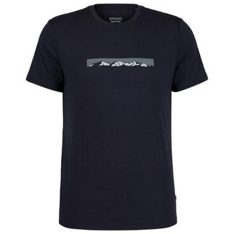Stoic Merino155 LaholmSt. Print T-Shirt Ridge Merinoshirt f&uuml;r Herren | blau