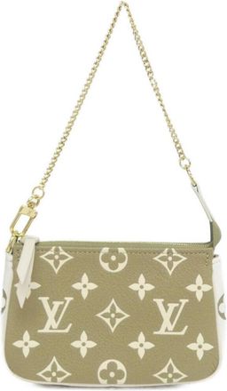 Louis Vuitton Beige Khaki Leather Pochette Pouch (Pre-Owned)