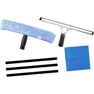 OEM Juego De Limpieza De Ventanas De 6 Piezas: Rasqueta Y Pa&ntilde;o De Microfibra, Rasqueta De Microfibra Multifuncional Para Ventanas, Coches Y Ba&ntilde;os - Crezuo