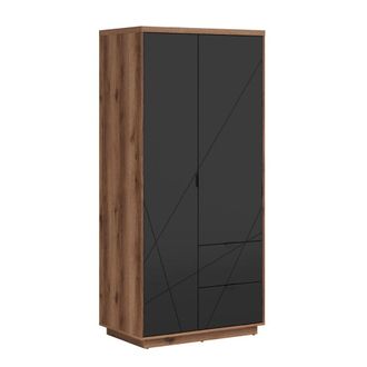 Petits Meubles Armario 2 puertas 2 cajones paneles de madera revestidos de melamina