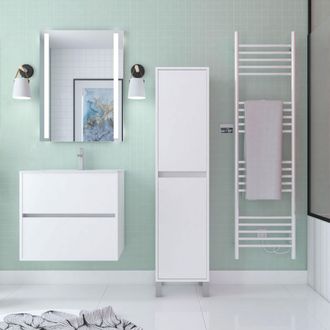 Aurlane Aurlane - Columna De Ba&ntilde;o Blanca Con Pies - Altura 160 Cm - 2 Puertas