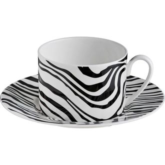 Roberto Cavalli Tea Cup & Saucer with Luxury Box in Zebrage at Nordstrom
