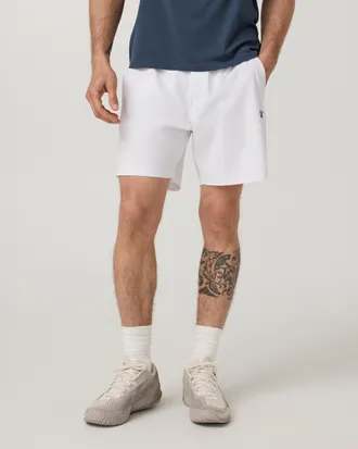 Vuori Clothing Crosscourt Pro Shorts Unlined 7 | White | XS, Size Extra Small