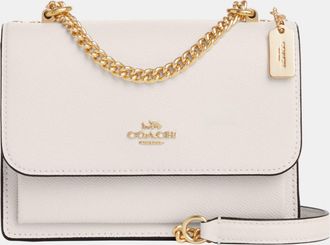 Coach Womens Crossgrain Leather Mini Klare Crossbody Bag - White - One Size