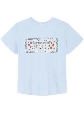 Re/Done Snoopy Love T-shirt - Blauw