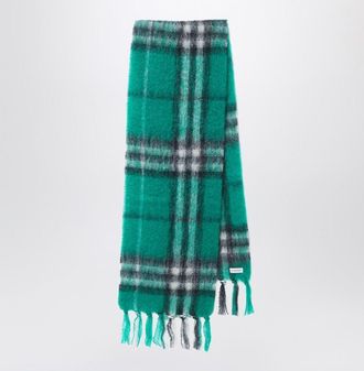 Burberry Green check wool and mohair scarf