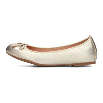 Unisa Schoenen, Dames, Geel, 39 EU, Leer, Metallic Gouden Ballerina Acor