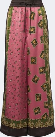 Alemais Al&eacute;mais Lacey printed silk twill palazzo pants