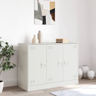 Berkfield Home Sideboard White 99x39x73 cm Steel | Size: 99 x 39 x 73 cm