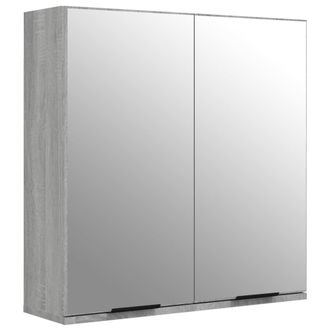 vidaXL Armario De Ba&ntilde;o Con Espejo Color Gris Sonoma 64x20x67 Cm Vidaxl