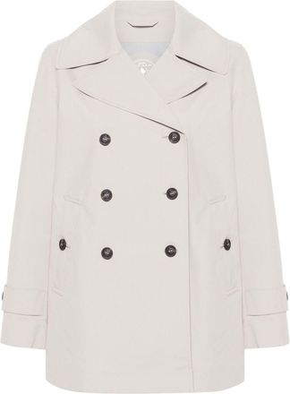 Save The Duck Sofi logo-appliqu&eacute; trench coat - women - Recycled Polyester - 0 - Grey
