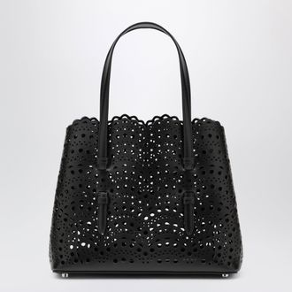 Alaia Mina 25 calfskin leather tote bag in black