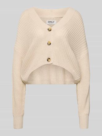 Only Cropped Cardigan mit Knopfleiste Modell CAROL in Sand, Gr&ouml;&szlig;e M