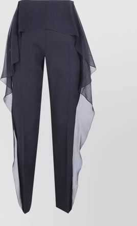 Lanvin ruffle high waist trousers sheer overlay