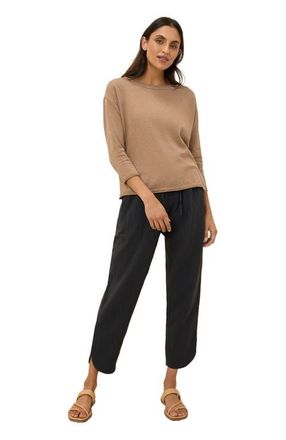 Pact Organic Cotton Coastal Double Gauze Tapered Pull-On Pant in Black at Nordstrom, Size X-Large