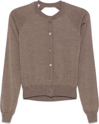 Moschino open-back cardigan - women - Virgin Wool - 42 - Brown