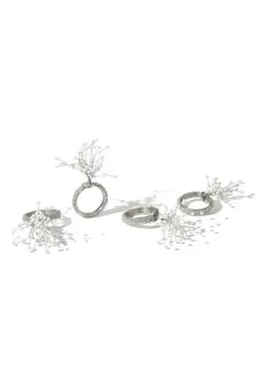 Tiramisu Arctic Sparkle Set of 4 Napkin Rings in White at Nordstrom Rack