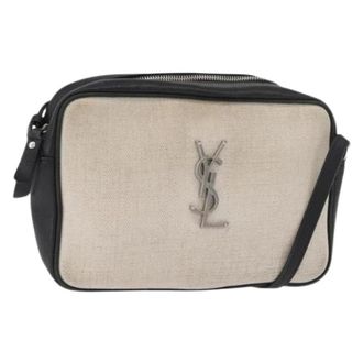 Saint Laurent Pre-owned Cross Body Bags, female, Beige, Size: ONE SIZE Pre-owned Vintage Canvas Shoulder Bag