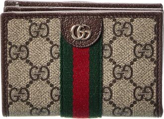 Gucci Ophidia Small Gg Supreme Canvas & Leather Card Case