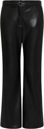 Marella Wide Broeken - Dames - Wijde Broeken - Zwart - XL - Leer - Broeken
