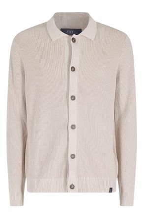 Fay Beige Shirt Jacket Maglia Front-Buttons Cotton Cardigan