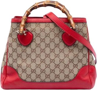 Gucci Pre-owned Bamboo Satchel - Dames - Vintage Handtas - Rood - ONE Size - Leer - Vintage