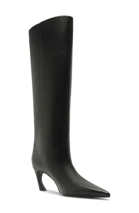 Schutz Lexi Pointed Toe Knee HIgh Boot in Black at Nordstrom, Size 7.5