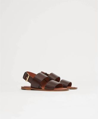 Mansur Gavriel Womens Double Strap Sandals In Chocolate
