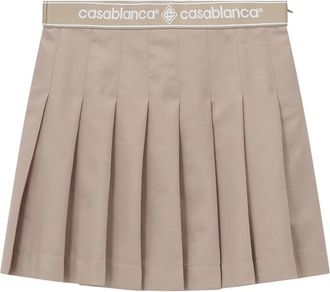 Casablanca Plissirok - Dames - Korte rokken - Bruin - S - Wol - Rokken
