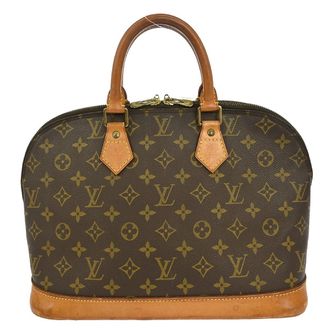 Louis Vuitton Alma Handbag Monogram Canvas Brown Canvas Handbag (Pre-Owned)