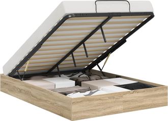 vidaXL Estructura De Cama Ottoman Roble Sonoma 120 X 200 Cm Vidaxl
