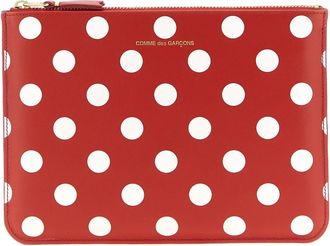 Comme Des Gar&ccedil;ons Polka Dots Printed Wallet - Heren - Portefeuilles - Rood - ONE Size - Leer - Accessoires
