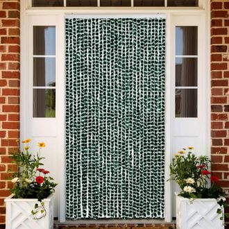 vidaXL Vidaxl - Cortina Antimoscas Chenilla Verde Y Blanco 118x220 Cm