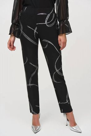Joseph Ribkoff Pull On Printed Pant In Black