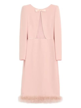 Valentino Garavani midi Boa shoulder pads dress - Pink