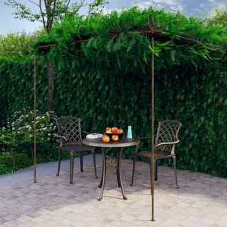 Berkfield Home Garden Pergola Antique Brown 3x3x2.5 m Iron