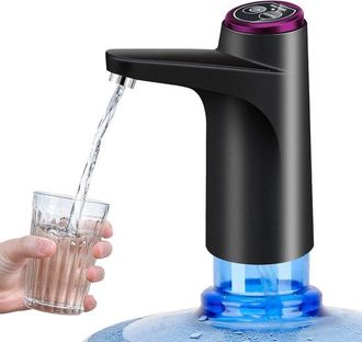 OEM Bomba Para Botellas De Agua - Dispensador El&eacute;ctrico - Dispensador De Agua - Recargable Por Usb - Para Botellas De 15 Litros - Negro Y Morado