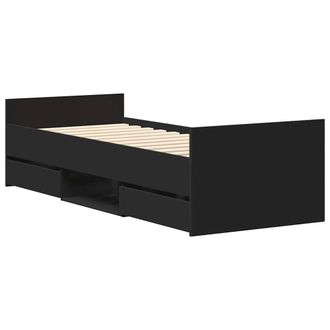 Berkfield Home Durable Bed Frame with Headboard & Footboard Black 90x200 cm