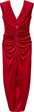 Versace Viscose-Jersey Deep V-Neck Midi Gown