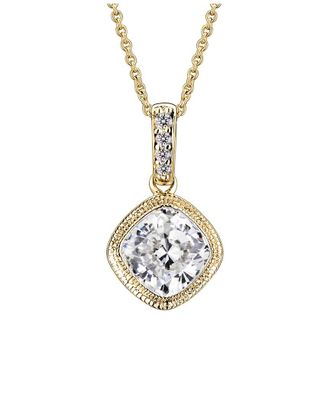 Genevive 14K Plated Cz Pendant