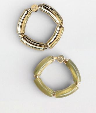 By Lilla Lime Champagne Capsule Bracelet Hairtie Set at Nordstrom, Size 7