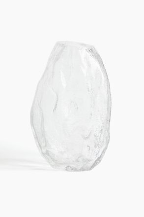 H&M Glasvase mit Struktur - Weiss