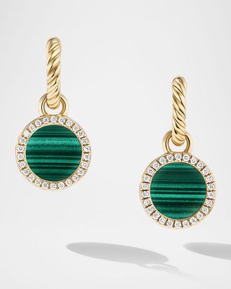David Yurman DY Elements Drop Earrings with Gemstone and Diamonds in 18K Gold, 11mm, 0.9L