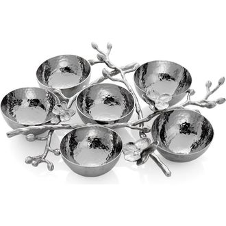 Michael Aram White Orchid 6-Compartment Plate in Metallic Silver at Nordstrom
