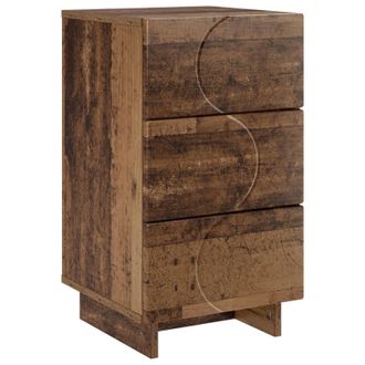 vidaXL Mesa De Noche Madera Envejecida 33,5 X 34,5 X 60 Cm Vidaxl