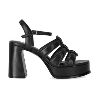 Ash Ash, Schoenen, Dames, Zwart, 38 EU, Leer, Kruisband Hak Sandaal