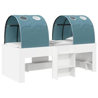 vidaXL Cama Con T&uacute;nel 4 Pcs Blanco Y Azul Claro Madera De Ingenier&iacute;a Vidaxl