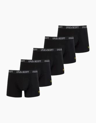 Lyle & Scott Lyle And Scott Mens 5-Pack Miller Boxer Briefs, Black - Size: 32/30/31